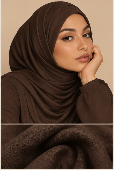 AMAZEA Jersey Hijab – Dark Brown