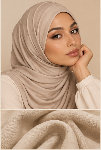 AMAZEA Jersey Hijab – Oatmeal